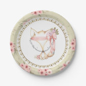 Girl Fox Babydusche Teller (Vorderseite)