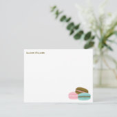 Girl-Französisch-Macarons Vielen Dank Notizkarten Einladung (Stehend Vorderseite)
