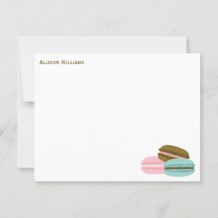 Girl-Französisch-Macarons Vielen Dank Notizkarten Einladung