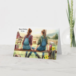 Girl Friends auf der Typ Ranch zum Geburtstag Karte