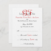 Girl Friends Night Out RSVP Karten rot (Vorne/Hinten)