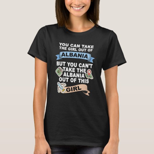 Girl from Albania Relocation From Albania T-Shirt (Vorderseite)