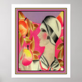 "Girl & Fruit Tree" Art Deco Poster (Vorne)