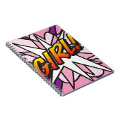 GIRL Fun Retro Comic Pop Kunst Notizblock (Rechte Seite)