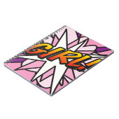 GIRL Fun Retro Comic Pop Kunst Notizblock (Linke Seite)