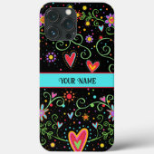 Girl Fun Teen Trendy Black Floral Inspirivity Case-Mate iPhone Hülle (Rückseite)
