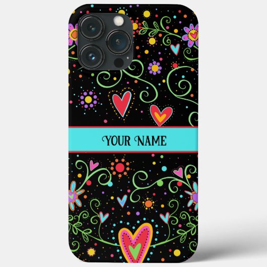 Girl Fun Teen Trendy Black Floral Inspirivity Case-Mate iPhone Hülle (Rückseite)
