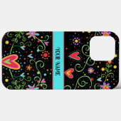 Girl Fun Teen Trendy Black Floral Inspirivity Case-Mate iPhone Hülle (Rückseite (Horizontal))
