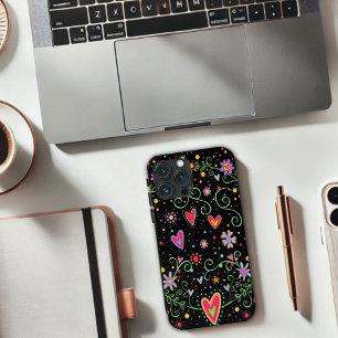 Girl Fun Teen Trendy Black Floral Inspirivity Case-Mate iPhone Hülle