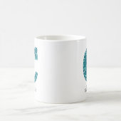 Girl-Funkelnd Aquamariner Glitzer Letter C Monogra Kaffeetasse (Mittel)