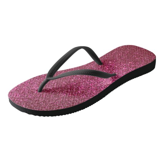 Girl Funkelnd Wine Burgundy Roter Glitzer Badesandalen (Schrägansicht)