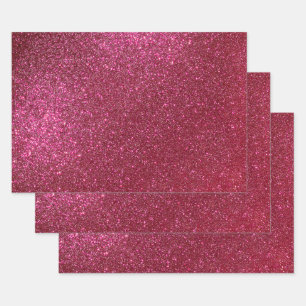 Girl Funkelnd Wine Burgundy Roter Glitzer Geschenkpapier Set
