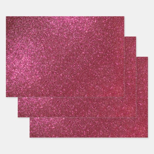 Girl Funkelnd Wine Burgundy Roter Glitzer Geschenkpapier Set (Set)