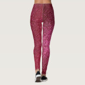 Girl Funkelnd Wine Burgundy Roter Glitzer Leggings (Rückseite)