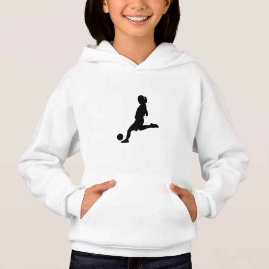 Girl-Fußball-Silhouette Hoodie (Vorderseite)