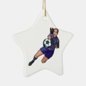 Girl-Fußballgoalie Keramik Ornament (Rechts)
