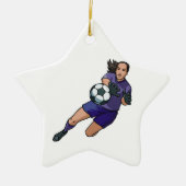 Girl-Fußballgoalie Keramik Ornament (Vorne)