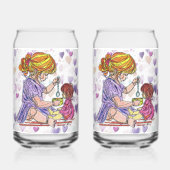 Girl Fütternd Doll Soda Glass Dosenglas (Rückseite)