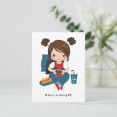 Girl Game Night Video Game Party Einladung Postkarte (Stehend Vorderseite)