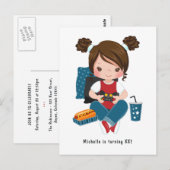 Girl Game Night Video Game Party Einladung Postkarte (Vorne/Hinten)