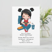 Girl Game Night Video Game Sleepover Party Einladung (Stehend Vorderseite)