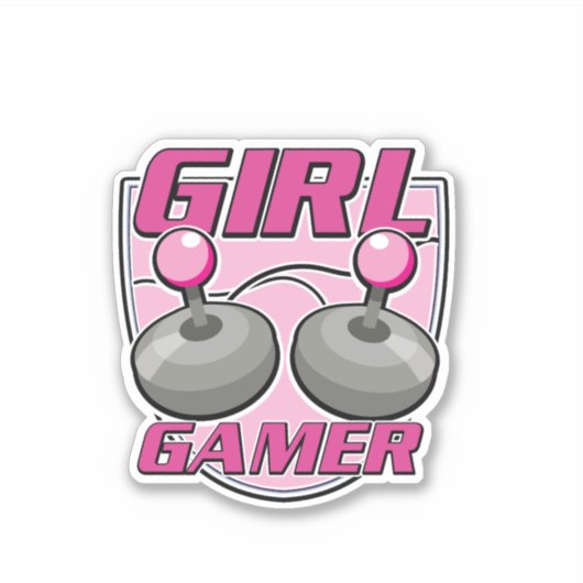 Girl Gamer Aufkleber (Vorderseite)