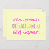 Girl Gamer Baby Shooter Einladung (Vorne/Hinten)