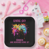 Girl Gamer Pink Video Game Party Pappteller (Party)