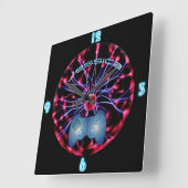GIRL GAMER Plasma Ball Custom NEON Clock Quadratische Wanduhr (Winkel)
