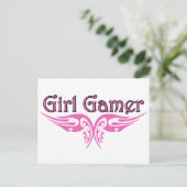 Girl Gamer Postkarte (Stehend Vorderseite)