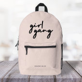 Girl Gang | Girl Power Moderner Feminismus Rosa Ro Bedruckter Rucksack