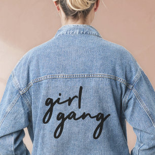 Girl Gang Niedlicher Girl-Power Moderner Feminis Jeansjacke