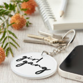 Girl Gang | Niedlicher Girl-Power Moderner Feminis Schlüsselanhänger (Vorderseite rechts)