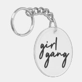 Girl Gang | Niedlicher Girl-Power Moderner Feminis Schlüsselanhänger (Vorderseite links)