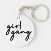 Girl Gang | Niedlicher Girl-Power Moderner Feminis Schlüsselanhänger (Rückseite)