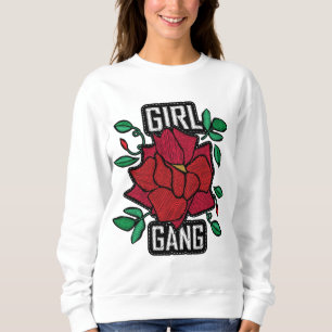 Girl Gang Rote Rose Patch Fashion Abzeichen Sweatshirt
