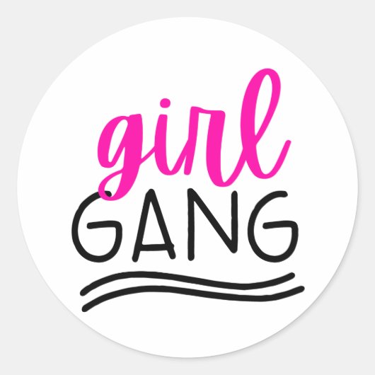 Girl Gang Runder Aufkleber (Vorderseite)