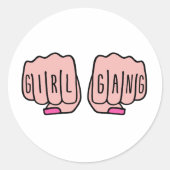 Girl Gang Runder Aufkleber (Vorderseite)