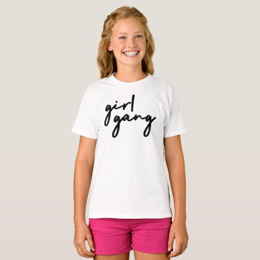 Girl Gang | Stilvoll Moderner feministischer Girl T-Shirt (Vorne ganz)