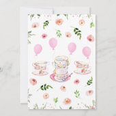 Girl Garden Tee Party Babydusche Einladung (Rückseite)