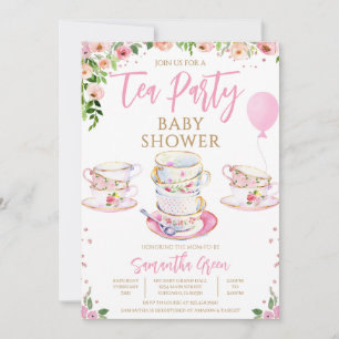 Girl Garden Tee Party Babydusche Einladung