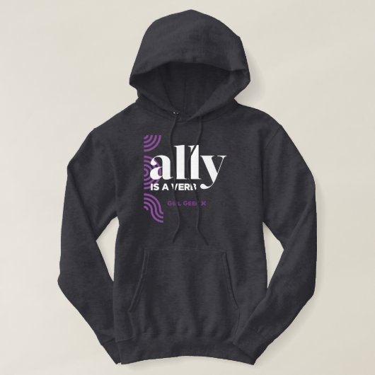 Girl Geek X: Ally ist ein Verb Men Hoodie (Design vorne)