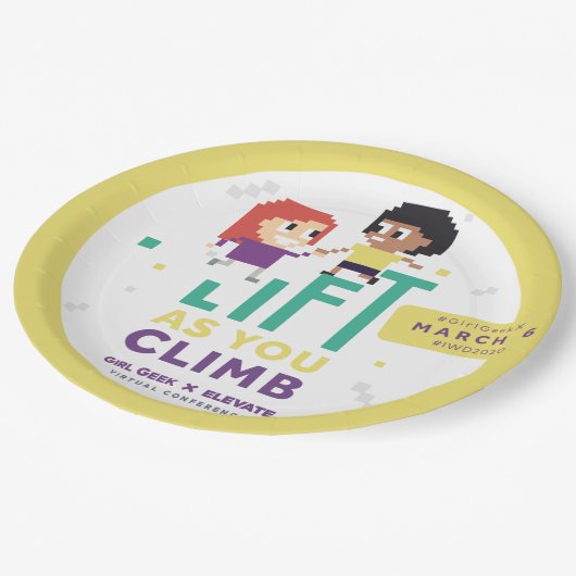 Girl Geek X Elevate + #IWD2020 9" Party Teller (Schrägansicht)