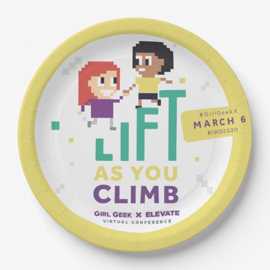 Girl Geek X Elevate + #IWD2020 9" Party Teller (Vorderseite)