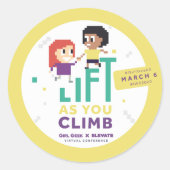 Girl Geek X Elevate + #IWD2020 Party Stickers (lg) (Vorderseite)