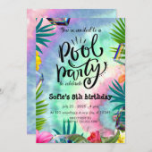 Girl Gefärbte Krawatte Pool Party Geburtstag Einladung (Vorne/Hinten)