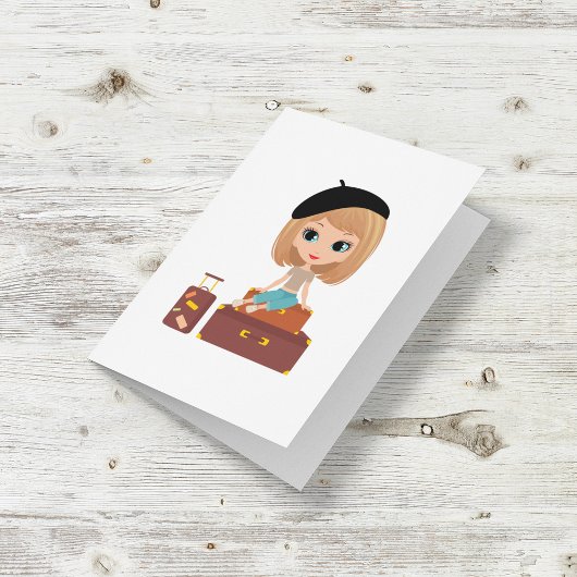 Girl geht auf Holiday Card Karte