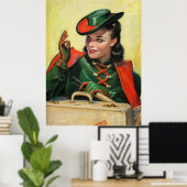 Girl geht ins Button der Uni Poster (Heimbüro)