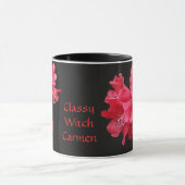 Girl-Gesicht anpassbare Blumenmode-Illustration Tasse (Zentrum)