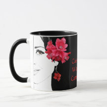 Girl-Gesicht anpassbare Blumenmode-Illustration